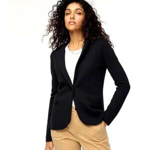 J. CREW Women's 1-Button Boyfriend Knit Sweater Blazer (Black) NWT